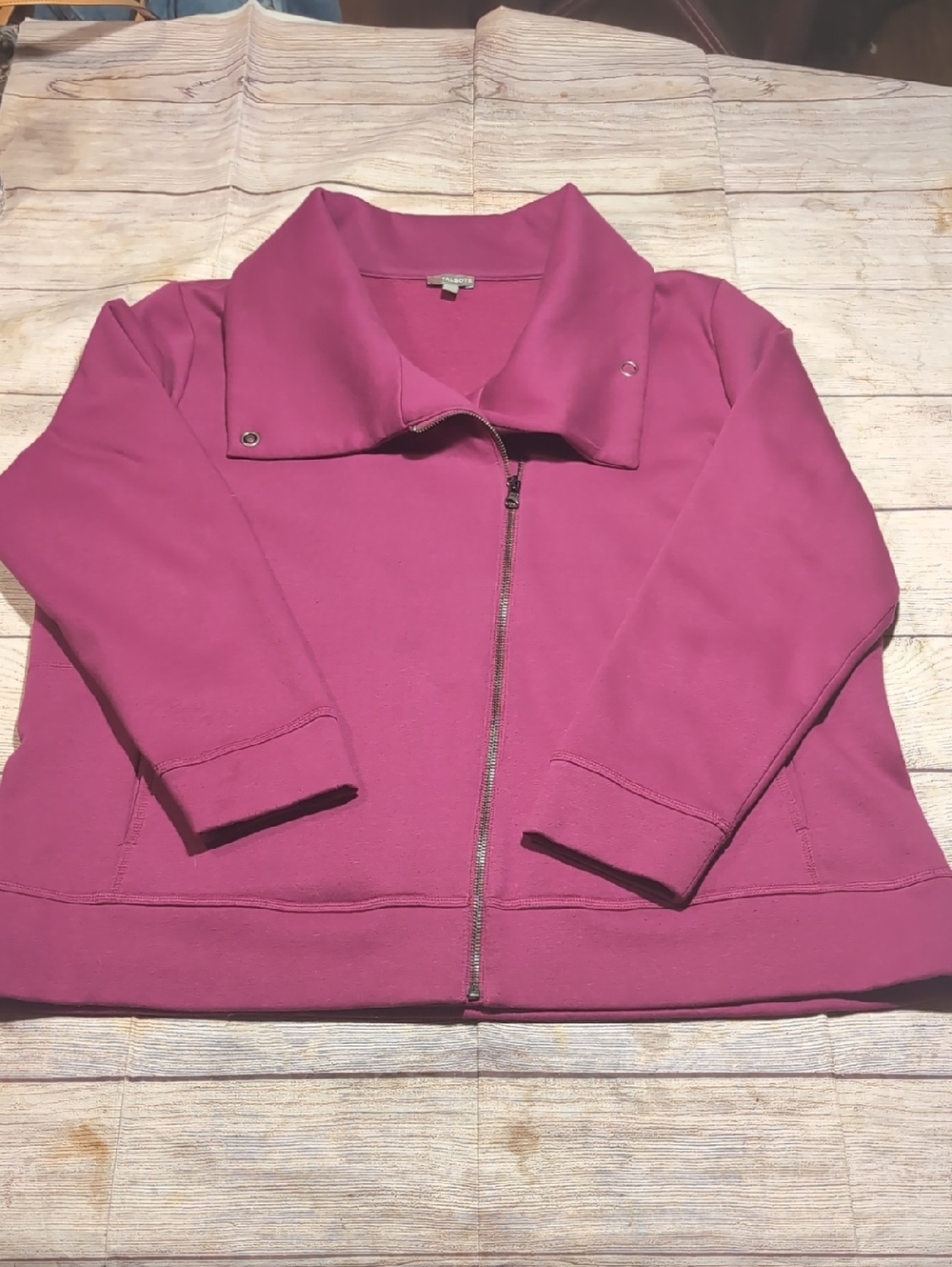Talbots Women's Pink Fushia Sweatshirt Jacket Size 2X
